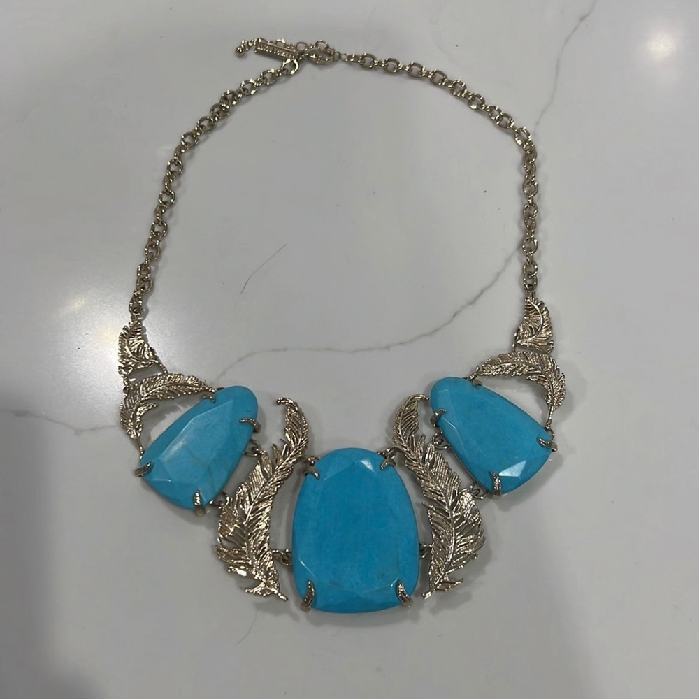 Kendra Scott Iggy feather necklace in turquoise